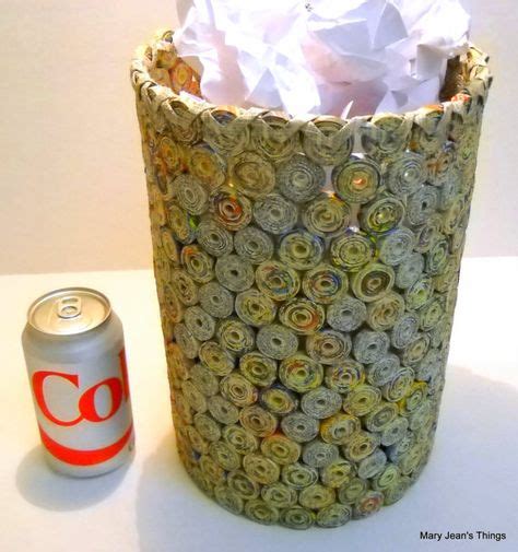 Upcycled Waste Paper Basket Repurposed From The Telephone Book Yellow