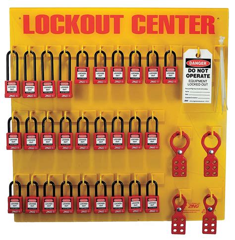 ZING Lockout Station, Filled, General Lockout/Tagout, 23 1/2 in x 23 1/2 in - 12E752|7116 - Grainger