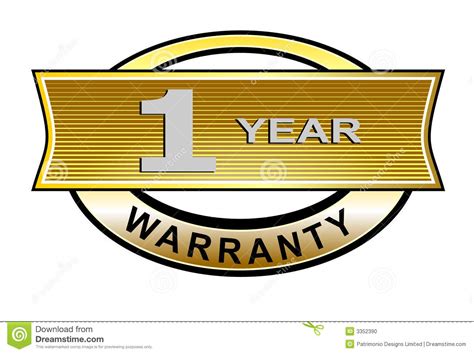 Abstarct vector icon for 1 year warranty on white background. 1 year warranty seal belt stock illustration. Illustration ...
