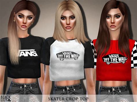 Skater Crop Top By Black Lily At Tsr Sims 4 Updates