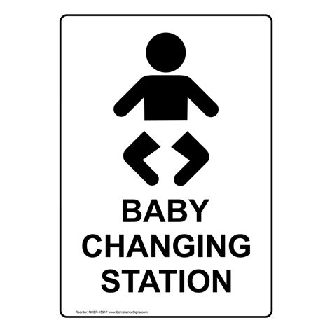 Portrait Baby Changing Station Sign With Symbol Nhep 15917