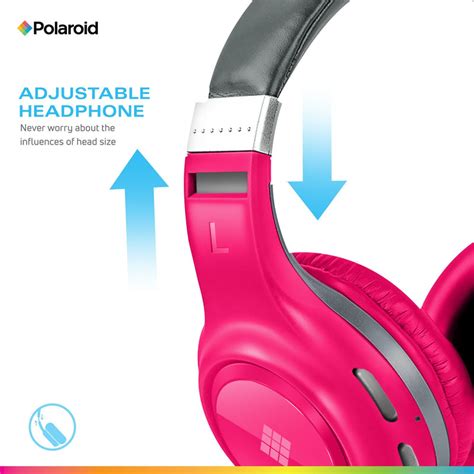 Polaroid Bluetooth Wireless Headphones Dynamic Stereo Headset With M