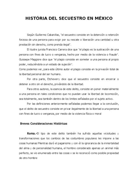 história del secuestro en méxico pdf secuestro delito