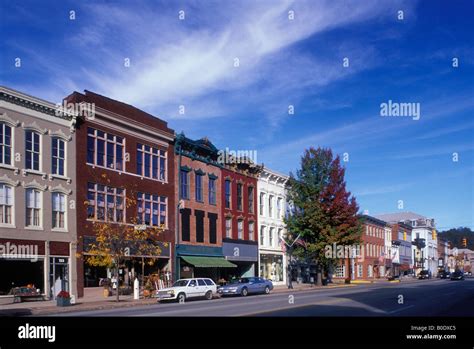 Main Street Of Small American Town Of Madison Indiana Stock Photo Alamy