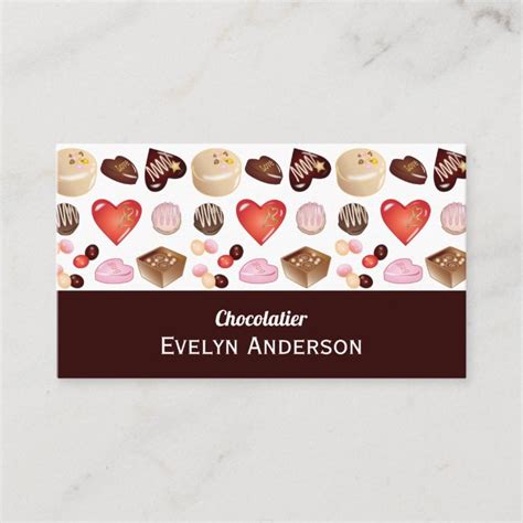 Cute Modern Chocolatier Chocolate Business Card