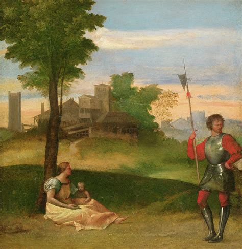 An Idyll A Mother And A Halberdier In A Wooded Landscape Painting By