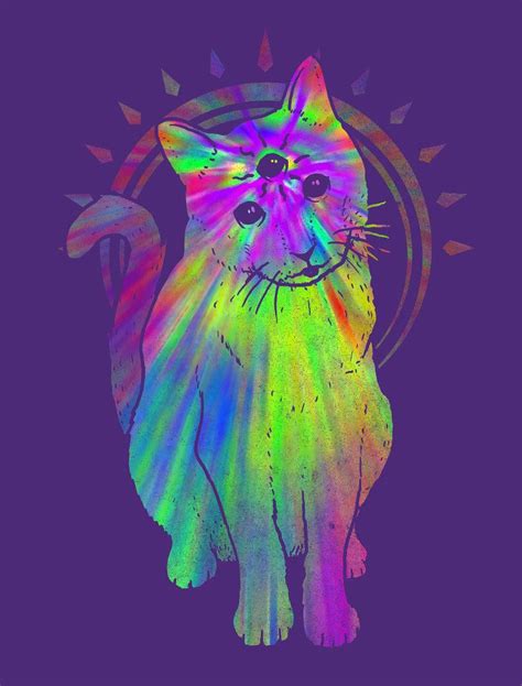 Psychedelic Kitty By Biotwist On Deviantart In 2020 Trippy Cat