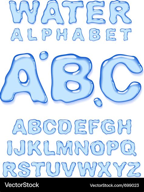 Water Alphabet Letters Set Royalty Free Vector Image