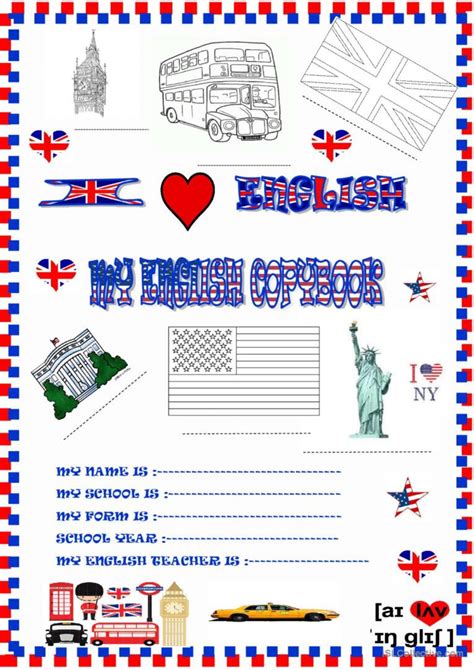 Copybook Cover English Esl Worksheets Pdf And Doc