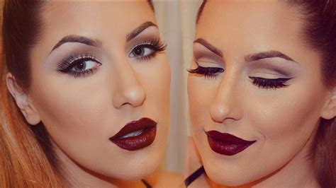 Holiday Look Dark Lips And Neutral Eyes Youtube