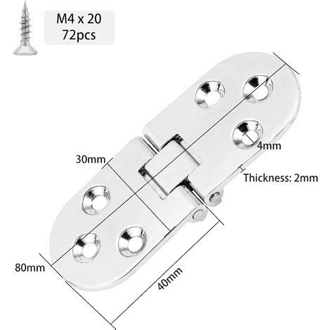 NORCKS 12 PCS Charnières de Table Pliantes 180 Degrés Charnière de