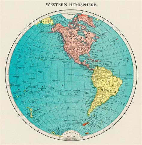 Map Of The Western Hemisphere Free Public Domain Illustration