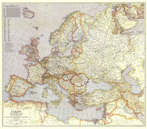 Europe And The Near East Map 1940