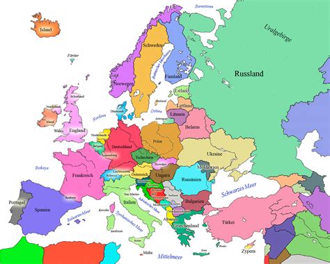 Europakarte Die Karte Von Europa Landkarte Europa Erdkunde Gambaran