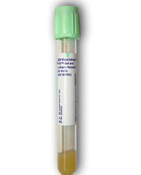 Blood Collection Tubes Bd Vacutainer Plus Plastic Green Top Lithium Images