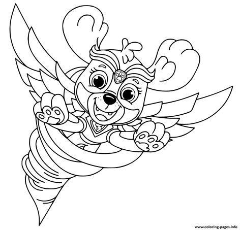 Paw Patrol Mighty Pups Skye Coloring Pages Mighty Coloring Pups Skye