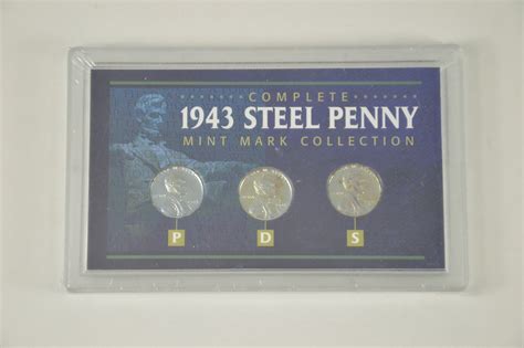 Historic Coin Collection Complete 1943 Steel Penny Mint Mark