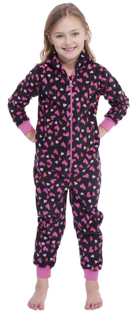 Niños Niñas Niños con Capucha Polar Onesie Todo en 1 Mono Pijama