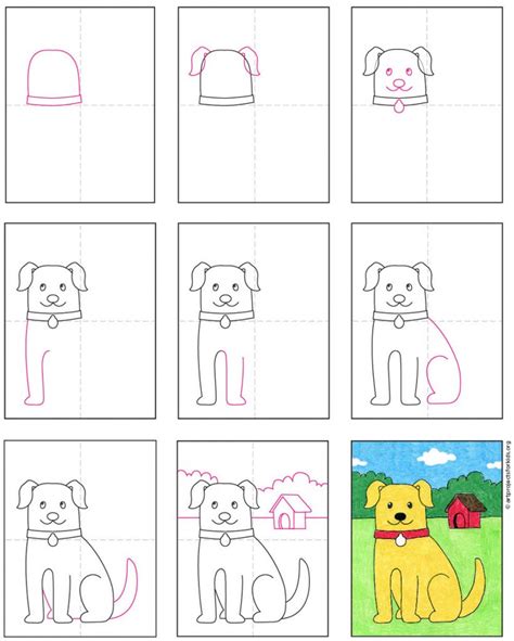 Dog Easy Drawing For Kids Step By Step Animals Do The Children Want