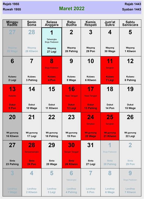 Kalender 2022 Lengkap Dengan Tanggal Merah Image Sites