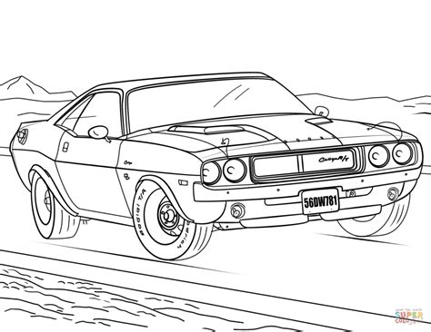 Dodge Challenger Hellcat Coloring Pages Coloring Pages