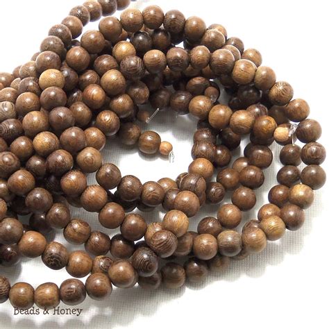 Robles Wood Round 8mm Smooth Natural Wood Beads Full 16 Etsy