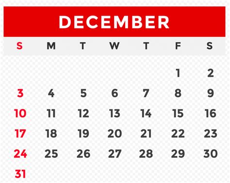 December 2023 Calendar Download Png Citypng