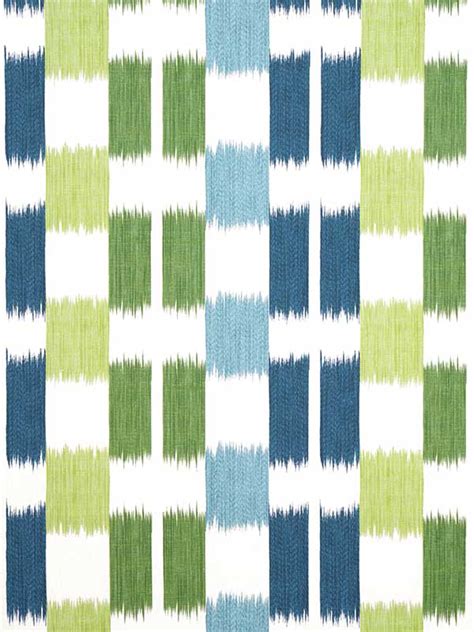 Kasuri Blue And Green Fabric F920839 By Thibaut Fabrics
