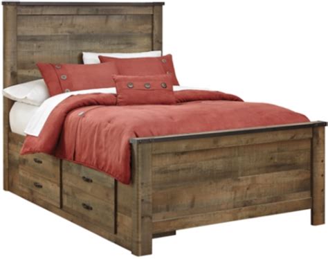 Signature Design By Ashley® Trinell Rustic Brown Panel Bed With With 2