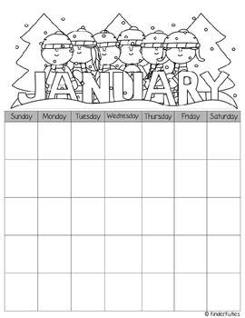 Singing along with this song helps kids remember the month names and the month number. 12 Month Blank Calendars With cute graphics for coloring ...