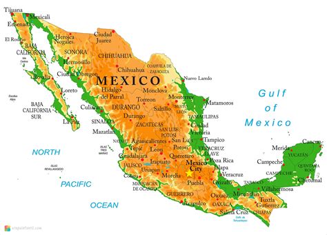 Mapa Fisico Mexico