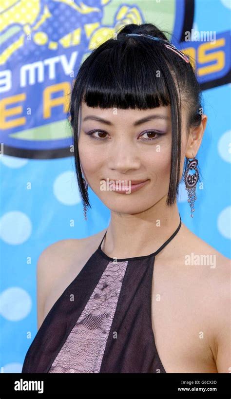 actress bai ling arriving at the shrine auditorium los angeles for the mtv movie awards stock