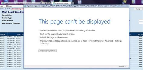 Ie 10 Says This Page Cant Be Displayed Chrome Safari