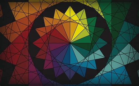 Abstract Colorful Circle Triangle Color Wheel Wallpapers Hd