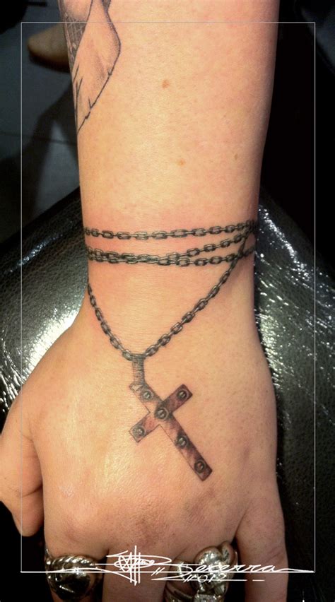 In general, the 2 crossed line of this symbol actually symbolizes the 4 direction, which also may symbolize for the four phases of natural disaster and the moon. tattoo_chain_and_cross by jbecerra on DeviantArt