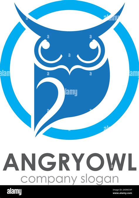 Angry Owl Logo Template Design Vector Emblem Design Concept Creative