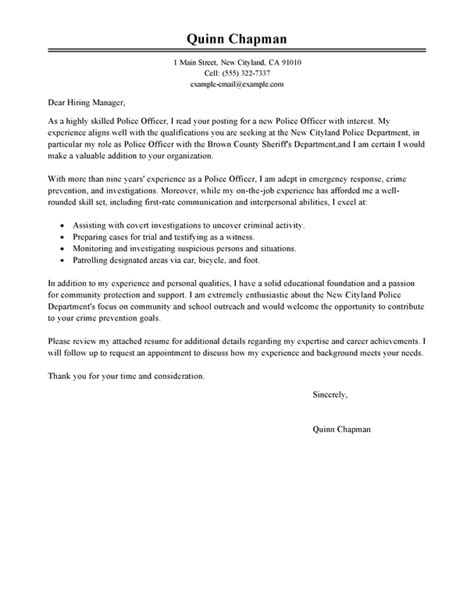 33 Police Chief Cover Letter Examples Tips Gover