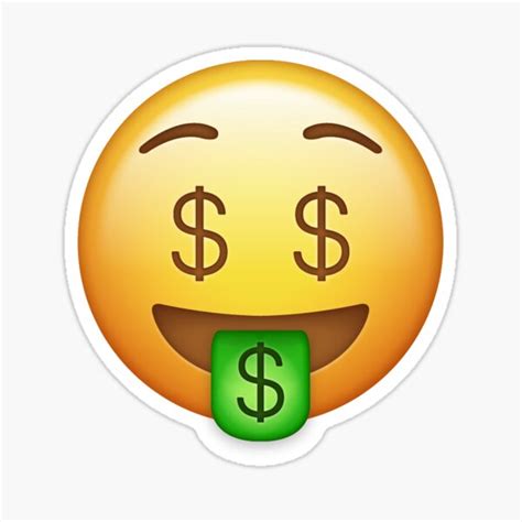 Money Face Emoji Sticker For Sale By Allihessel Redbubble