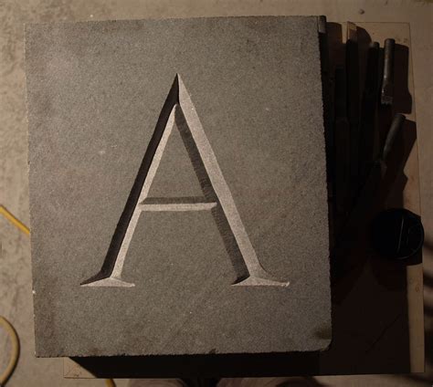 V Carved Letter Stone Carving Stone Engraving Carving