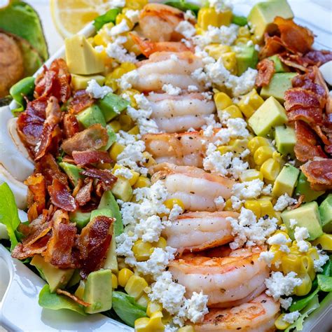 Ultimate Shrimp Cobb Salad Fresh Lemon Chive Salad Dressing Clean