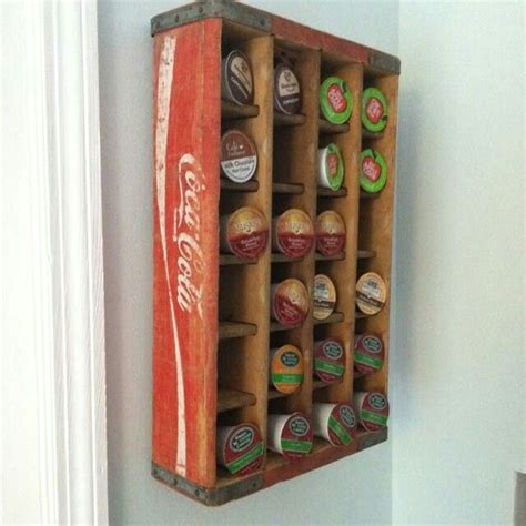 Whether it's water, gatorade, coffee, or anything in between, you probably want a spot to put it. Kcup crate | Repurposed decor, Vintage coffee cups, Coke crate ideas