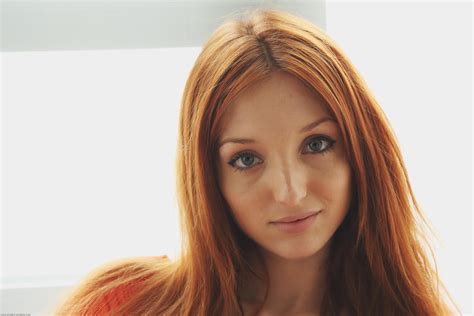 1080p Blue Eyes Redhead Looking At Viewer Michelle H Paghie Pale Ruby James Women Hair