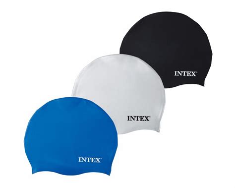 Intex Solid Swimming Cap Silicone Swim Hats Waterproof Adult Caps Men