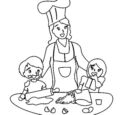 Desenhos para imprimir e colorir grátis. Dibujo de Mama cocinera para Colorear - Dibujos.net