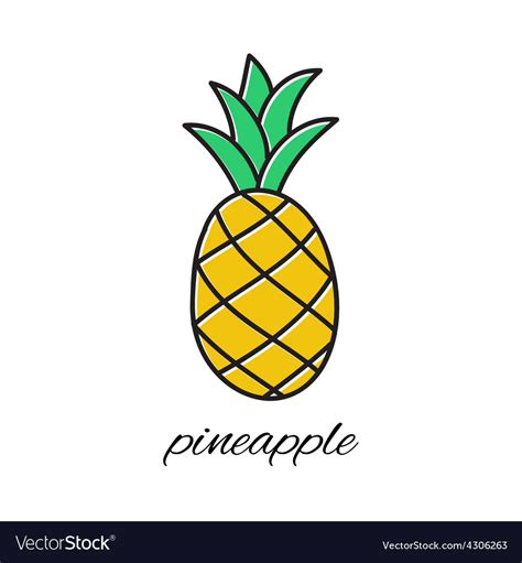 Hand Drawn Pineapple In Doodle Style Royalty Free Vector