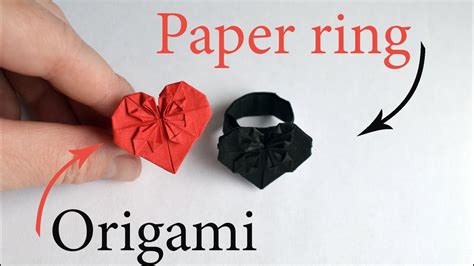 Beautiful Paper Ring Heart Easy Origami Jewelry Tutorial Diy Youtube