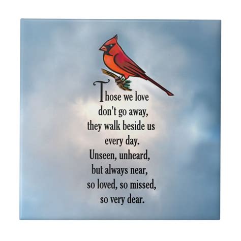 Cardinal So Loved Poem Ceramic Tile Grieving Quotes