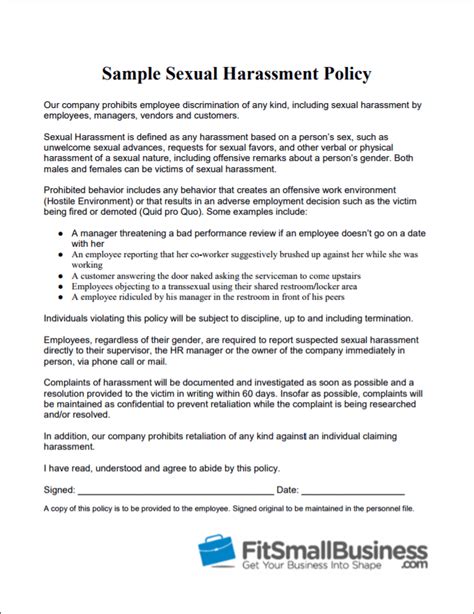 Sexual Harassment Policy Guide With Free Template