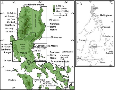 A Map Of Luzon And Adjacent Islands Showing The Locations Of Download Scientific Diagram
