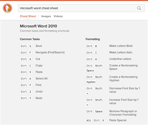 Microsoft Word Shortcuts Cheat Sheet Goodsiterex
